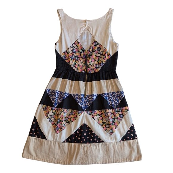 Anthropologie LeifNotes Patchwork Floral Fit & Flare Dress | Size 12 | Cotton - Picture 7 of 11